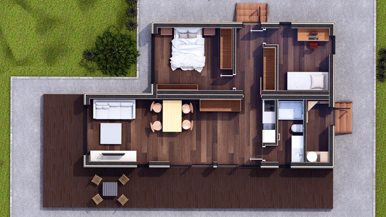 Tiny House - Modulair Huis - Сontainerhuis - Mini Huis, Prefab Huis - 69,36 m² - Energiezuinig - SIP-Model Tiny House - Modulair Huis - Сontainerhuis - Mini Huis, Prefab Huis - 69,36 m² - Energiezuinig - SIP-Model