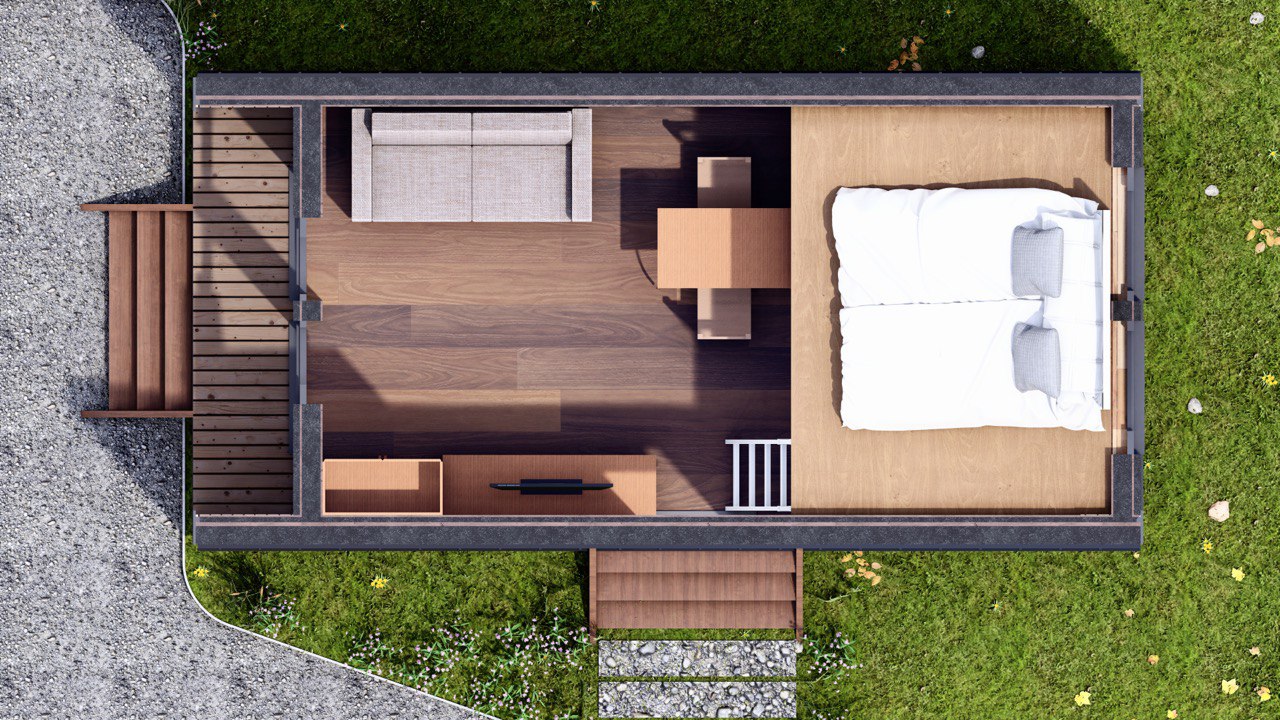 Tiny House - Modulair Huis - Сontainerhuis - Mini Huis, Prefab Huis - 28 m² - Energiezuinig - SIP-Model Tiny House - Modulair Huis - Сontainerhuis - Mini Huis, Prefab Huis - 28 m² - Energiezuinig - SIP-Model