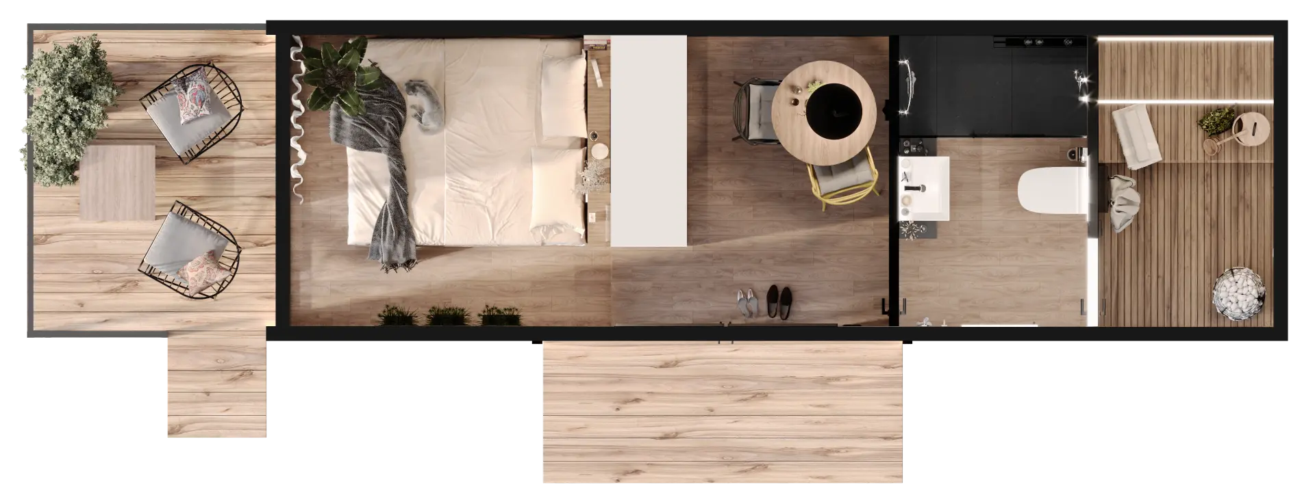 Tiny House, Containerhuis, Modulehuis, Mini-huis, 16,72 m² - voor 2 personen - Model 0 Tiny House, Containerhuis, Modulehuis, Mini-huis, 16,72 m² - voor 2 personen - Model 0