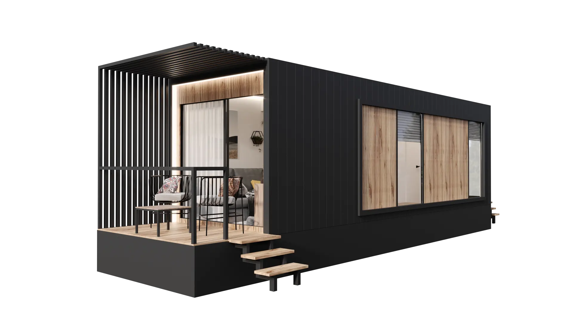 Tiny House, Containerhuis, Modulair Huis, Mini-Huis, 17,82 m² -voor 2 personen- Model D